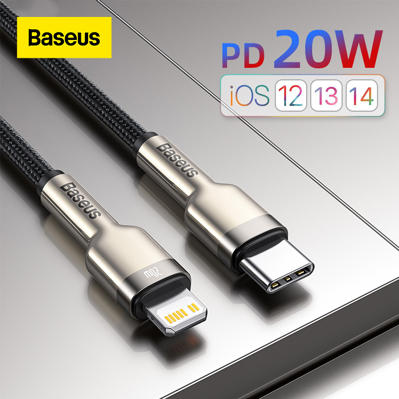 Baseus 025m / 1m / 2m Cáp USB C PD 20W Sạc nhanh cho iPhone 13 Pro Max 12 Mini 11 X Xr Xs cho iPad Air Macbook Pro Loại C Bộ sạc USBC USB-C Dây ngày