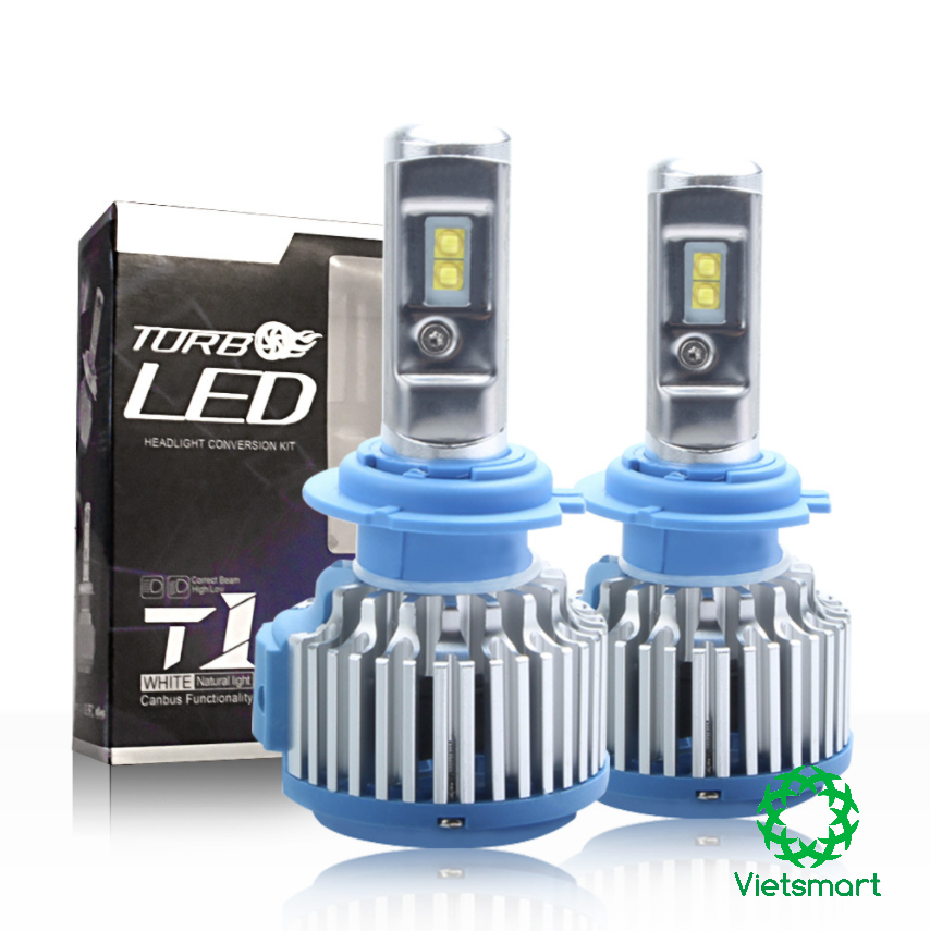 Đèn pha TURBO LED T1 SIÊU SÁNG H1 H7 H8 H9 H11 H4 9005 9006 880 881 chuyên dụng cho xe hơi(giá 1 chiếc)