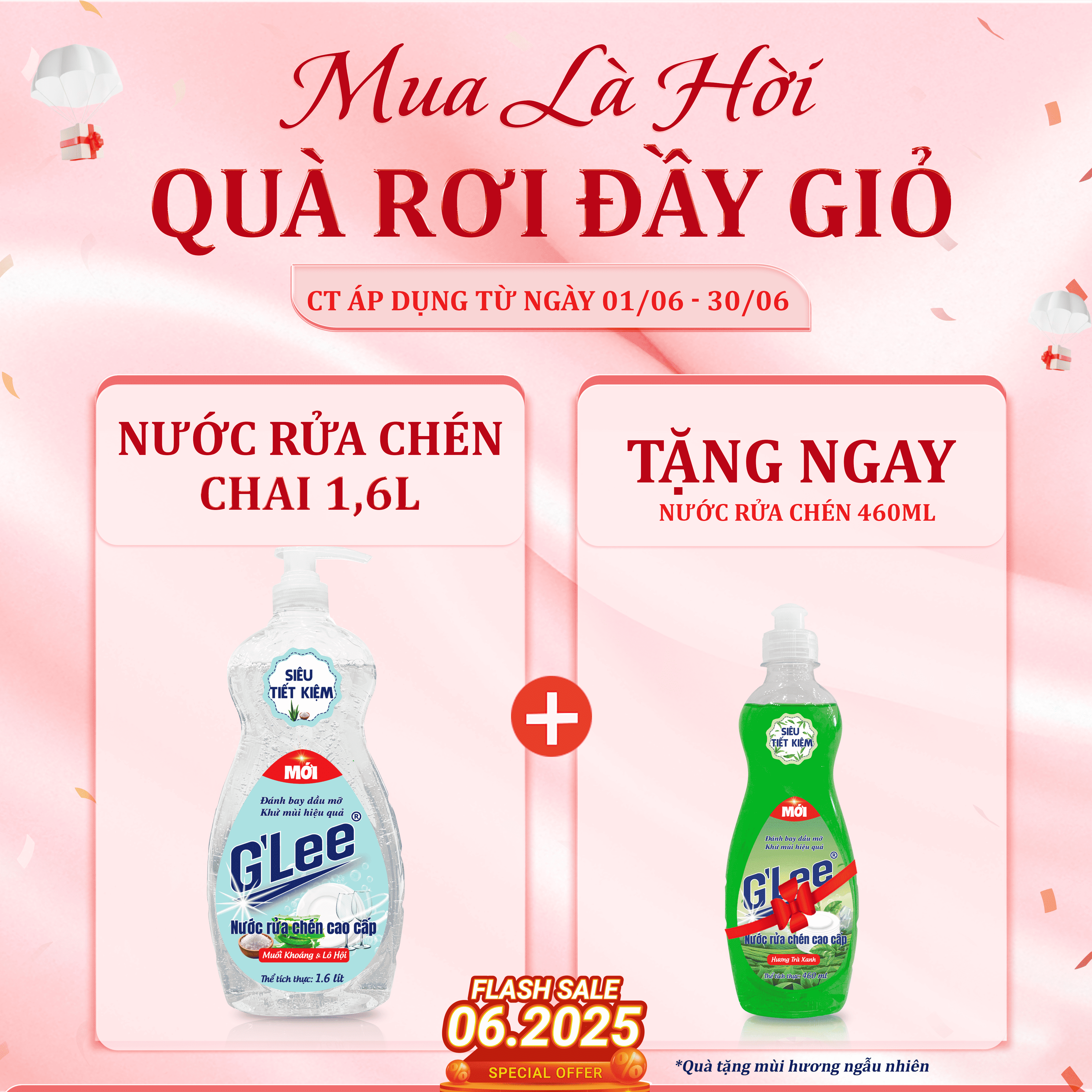 Combo Nước Rửa Chén 1.6L + Tặng 460ml (Hương Ngẫu Nhiên) - 3