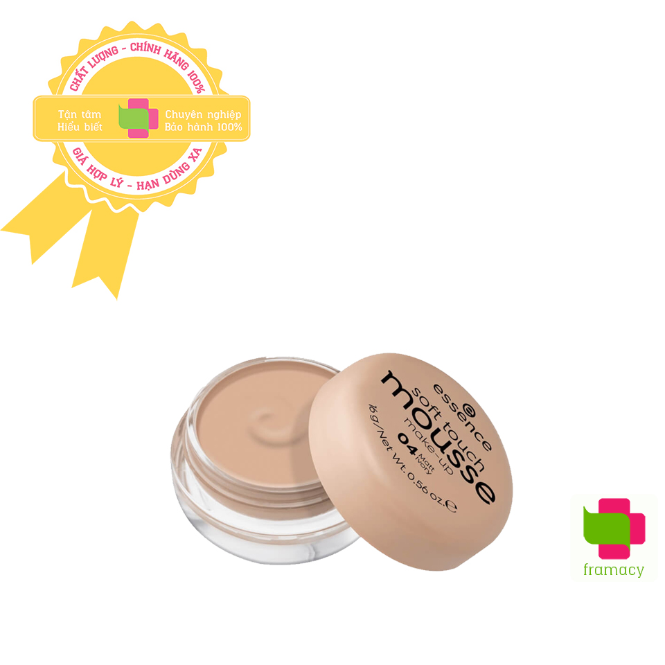 Phấn tươi Essence Soft Touch Mousse 04, Đức (16g) trang điểm lót, nền, che khuyết điểm và phấn phủ cho phụ nữ
