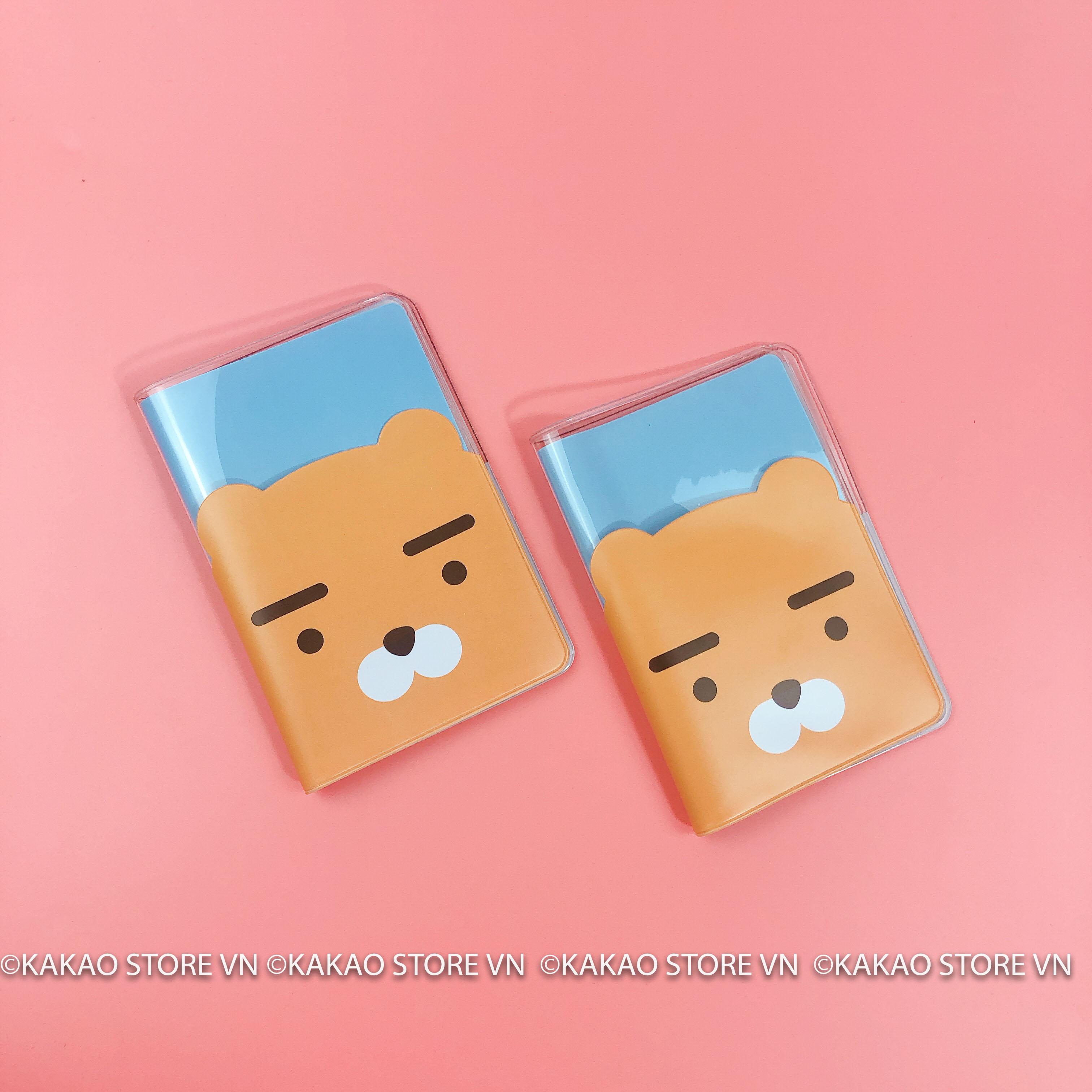 Bao passport trong suốt ryan brown - kakao friends - line friends