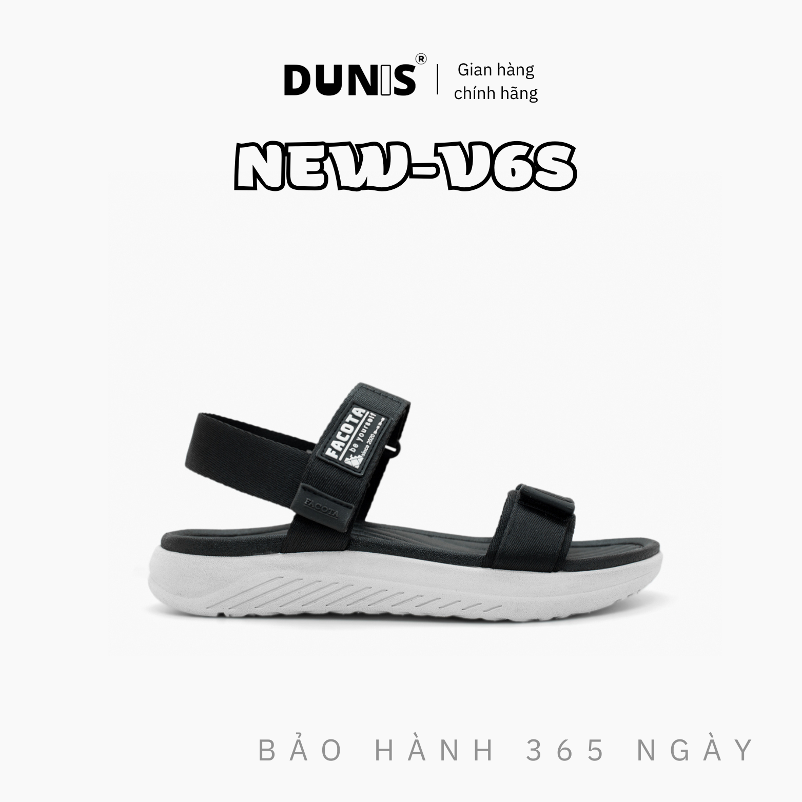 FACOTA Giày Sandal Unisex thể thao Facota V6S SP01 - ĐEN ĐẾ TRẮNG