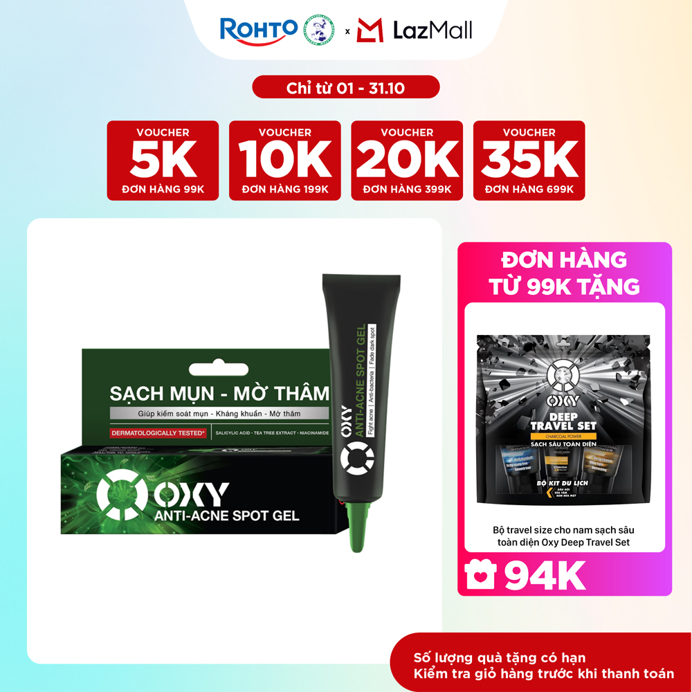 Gel chấm mụn, mờ thâm Oxy Anti-Acne Spot Gel 10g