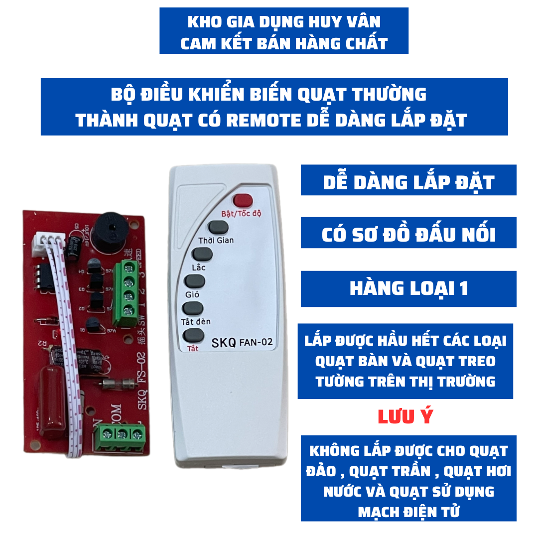 Bộ Mạch Biến Tất Cả Quạt Thường Thành Quạt Sử Dụng Remote Bản Mạch Đỏ Hàng Loại 1 Có Cầu Chì Và Tụ 16 Chân K242