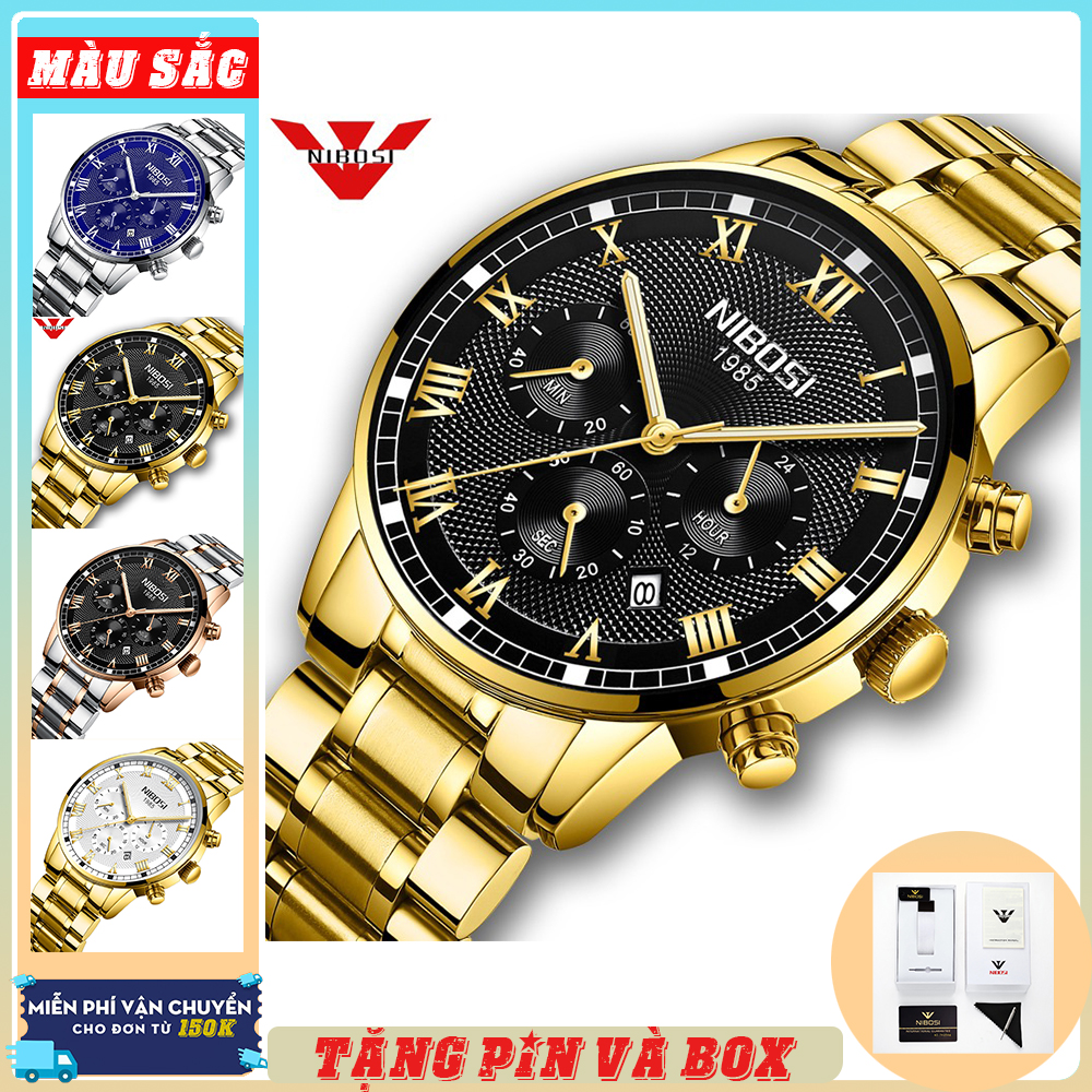 Đồng hồ NIBOSI 2339 đồng hồ Nam Authentic FULL BOX - Tặng Pin Đồng Hồ