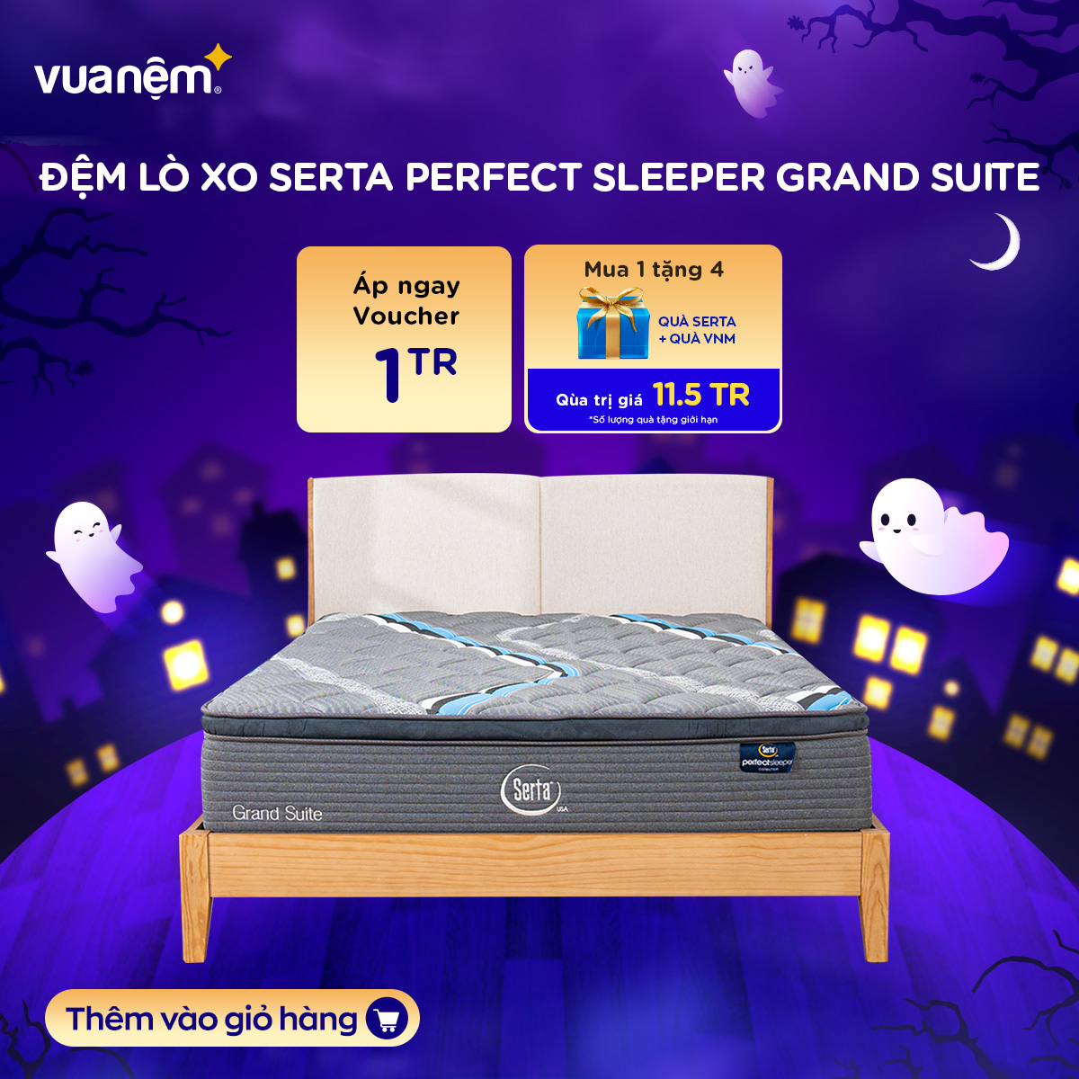 Nệm lò xo nhập khẩu Serta Perfect Sleeper Grand Suite 30cm