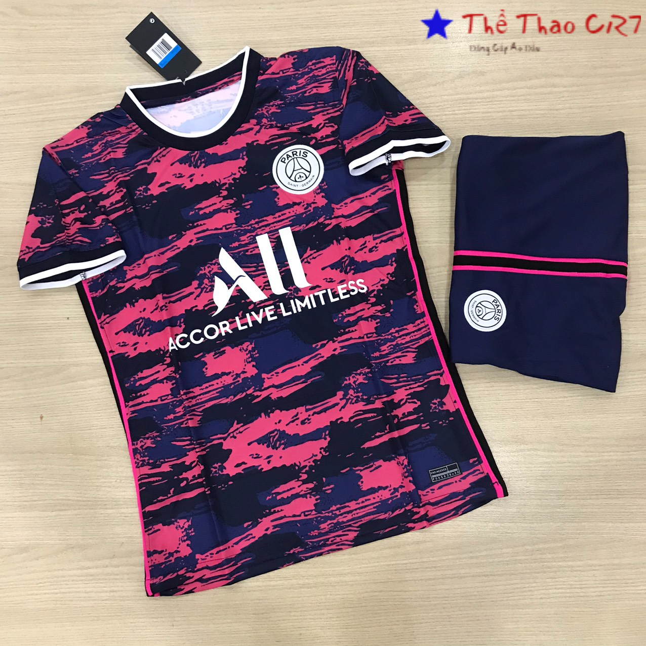 Áo bóng đá-Áo Đá Banh Câu Lạc Bộ Paris Saint-Germain -Hông Đen- Mùa Giải Mới-Chất Polyester Thái Cao Cấp