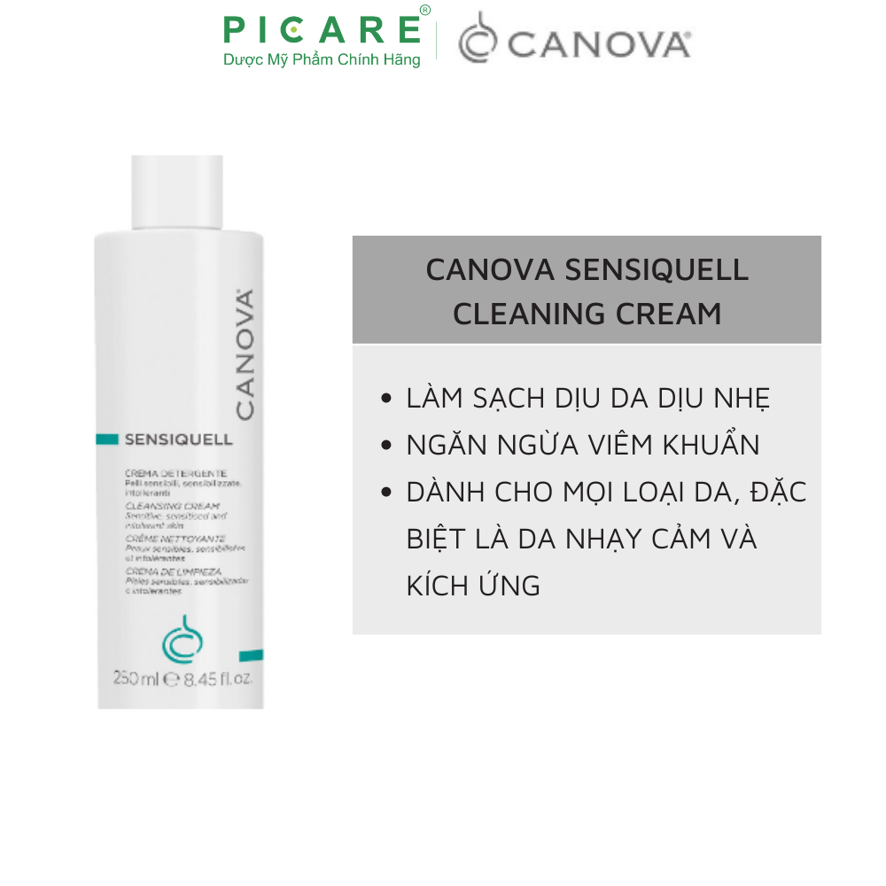 Kem Rửa Mặt Canova Cho Da Nhạy Cảm Sensiquell Cleansing Cream 250ml