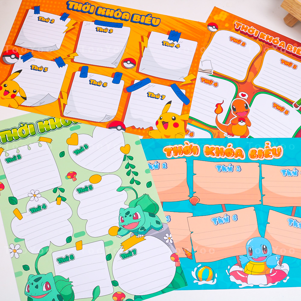 Thời khóa biểu Pokemon dễ thương cute TooYoo BK00763
