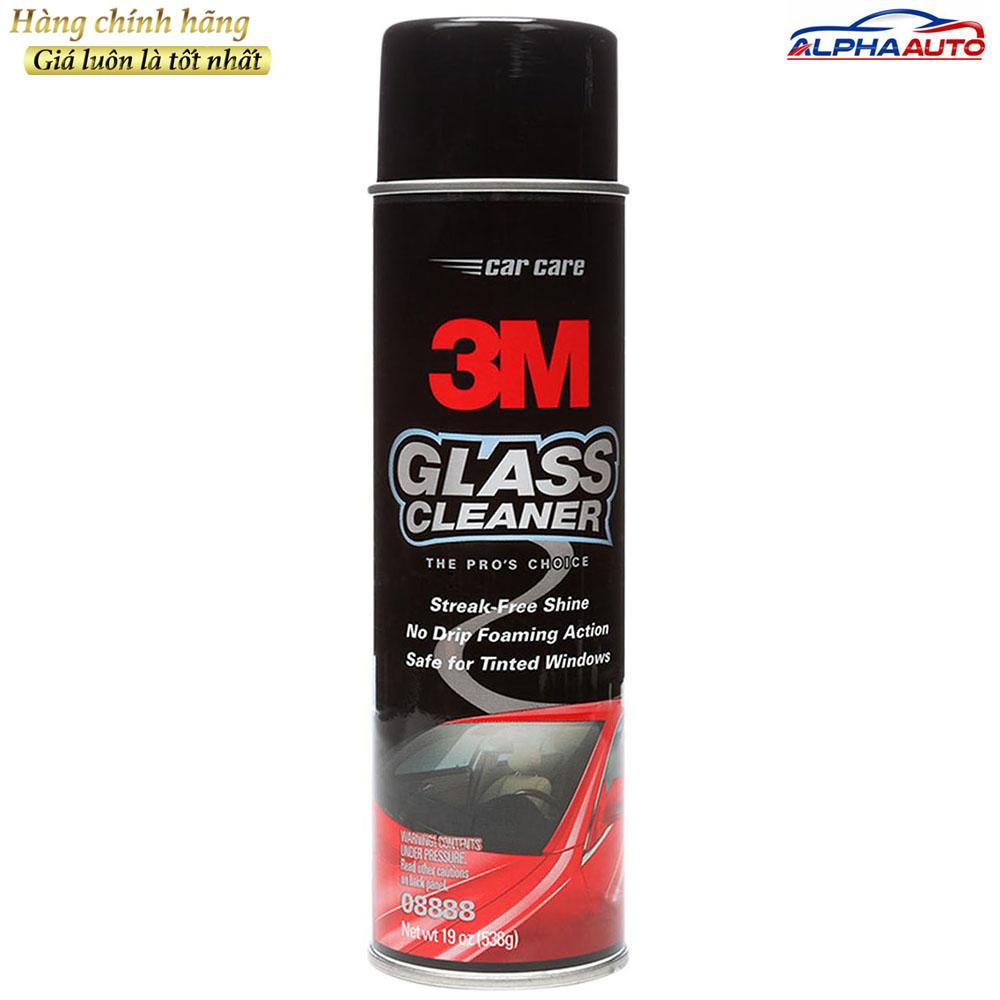 Chai xịt dạng bọt làm sạch kính và trong kính ô tô 3m glass cleaner 538g