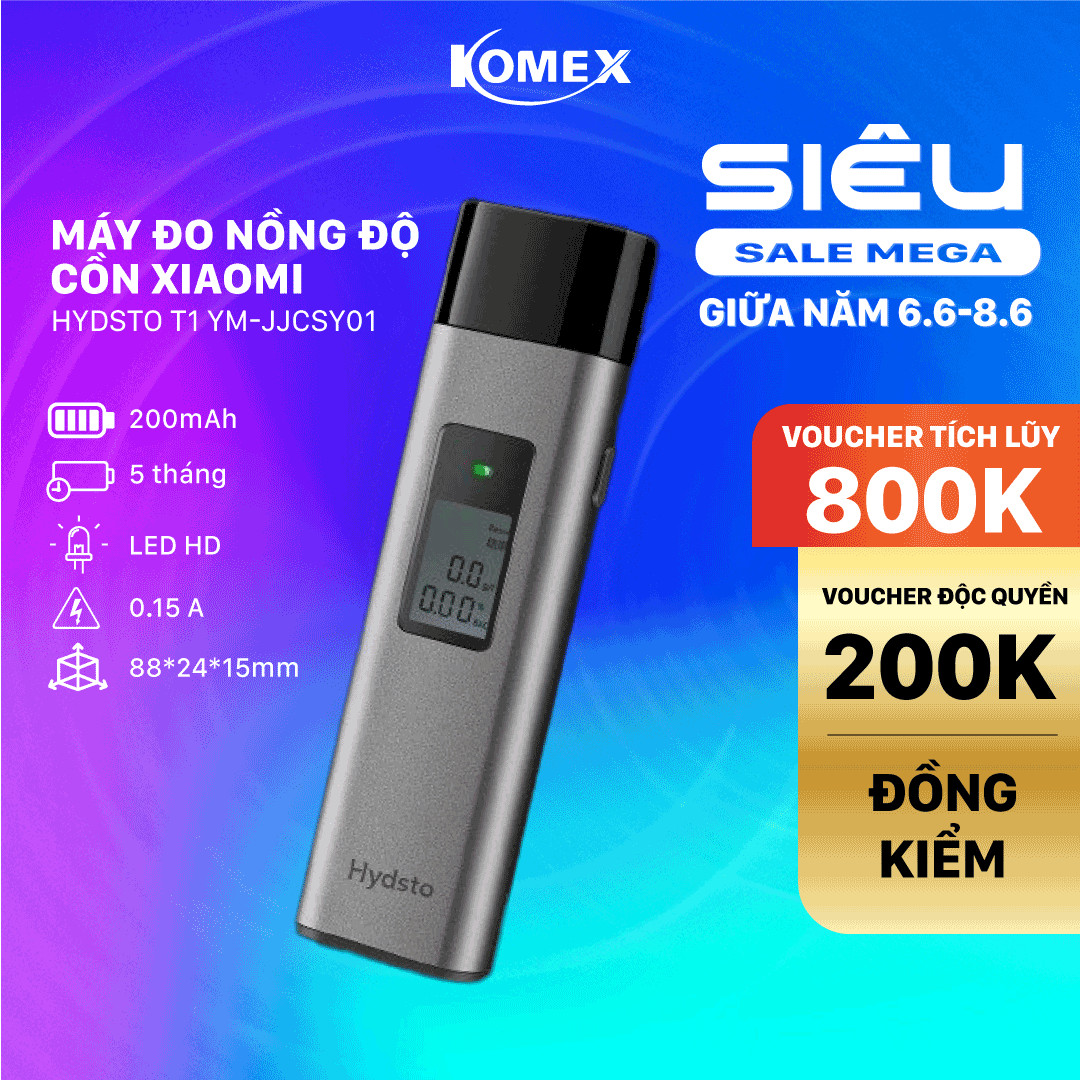 Máy đo nồng độ cồn Xiaomi Hydsto T1 YM JJCSY01 Thổi không tiếp xúc komex