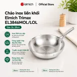 (SALE 8.8)Chảo Inox nguyên khối Elmich Trimax EL 3846MOL/LOL size 26,28cm