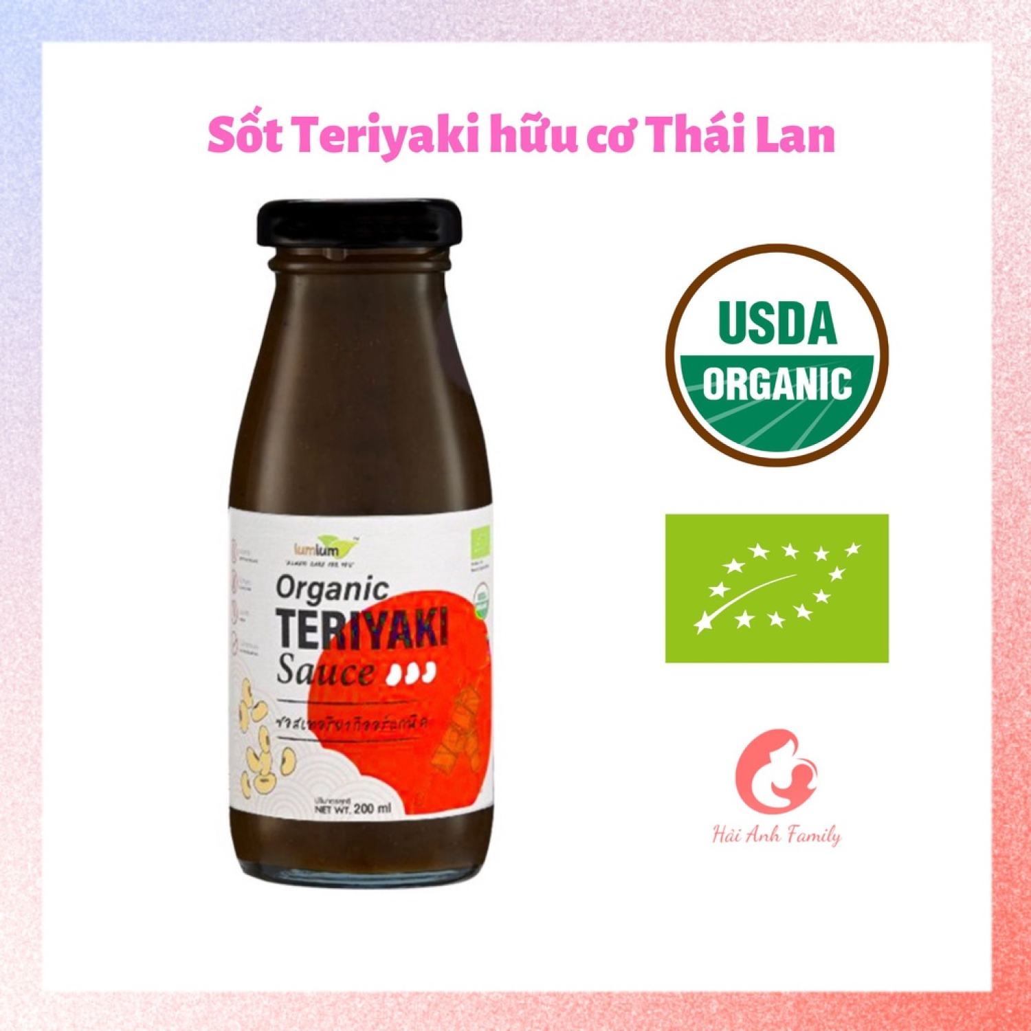 Sốt teriyaki hữu cơ lumlum 200ml cho bé 12m+