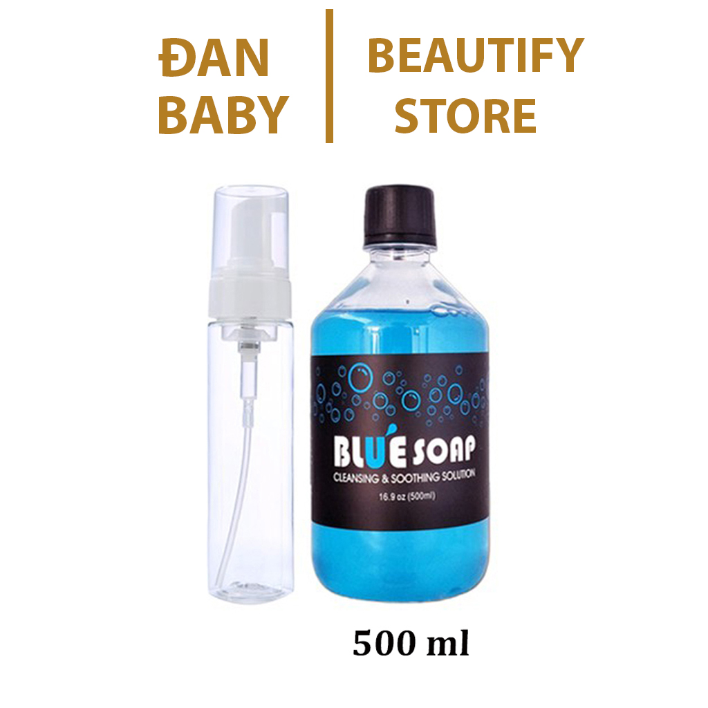 Nước rửa hình xăm Bluesoap 500ml, bình tạo bọt vệ sinh trước và sau phun xăm thẩm mỹ