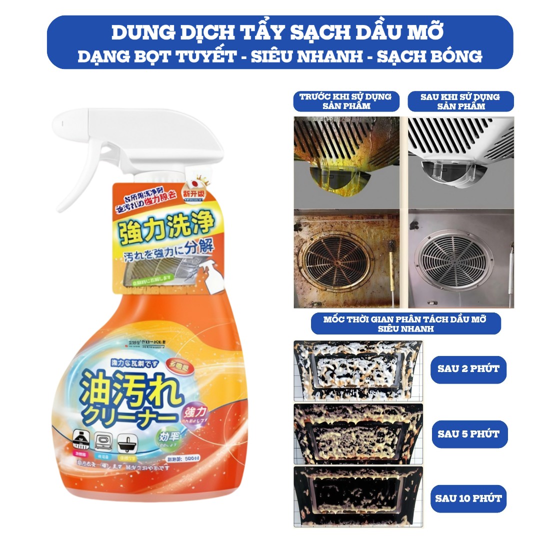 Chai Xịt Vệ Sinh Dạng Bọt Tuyết Tẩy Rửa Nhà Bếp Siêu Đa Năng,Tẩy Sạch Vết Dầu Mỡ Cứng Đầu DouKe 500ml - K46