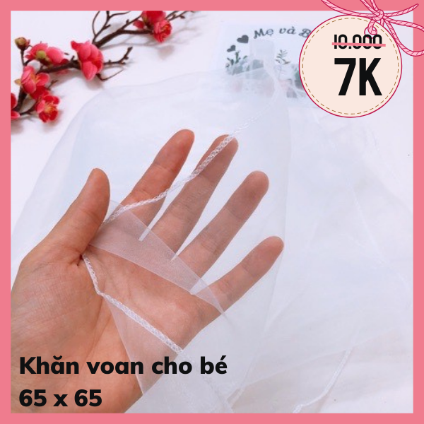 Khăn voan cho bé sơ sinh 65x65 cm - con iu shop mẹ và bé