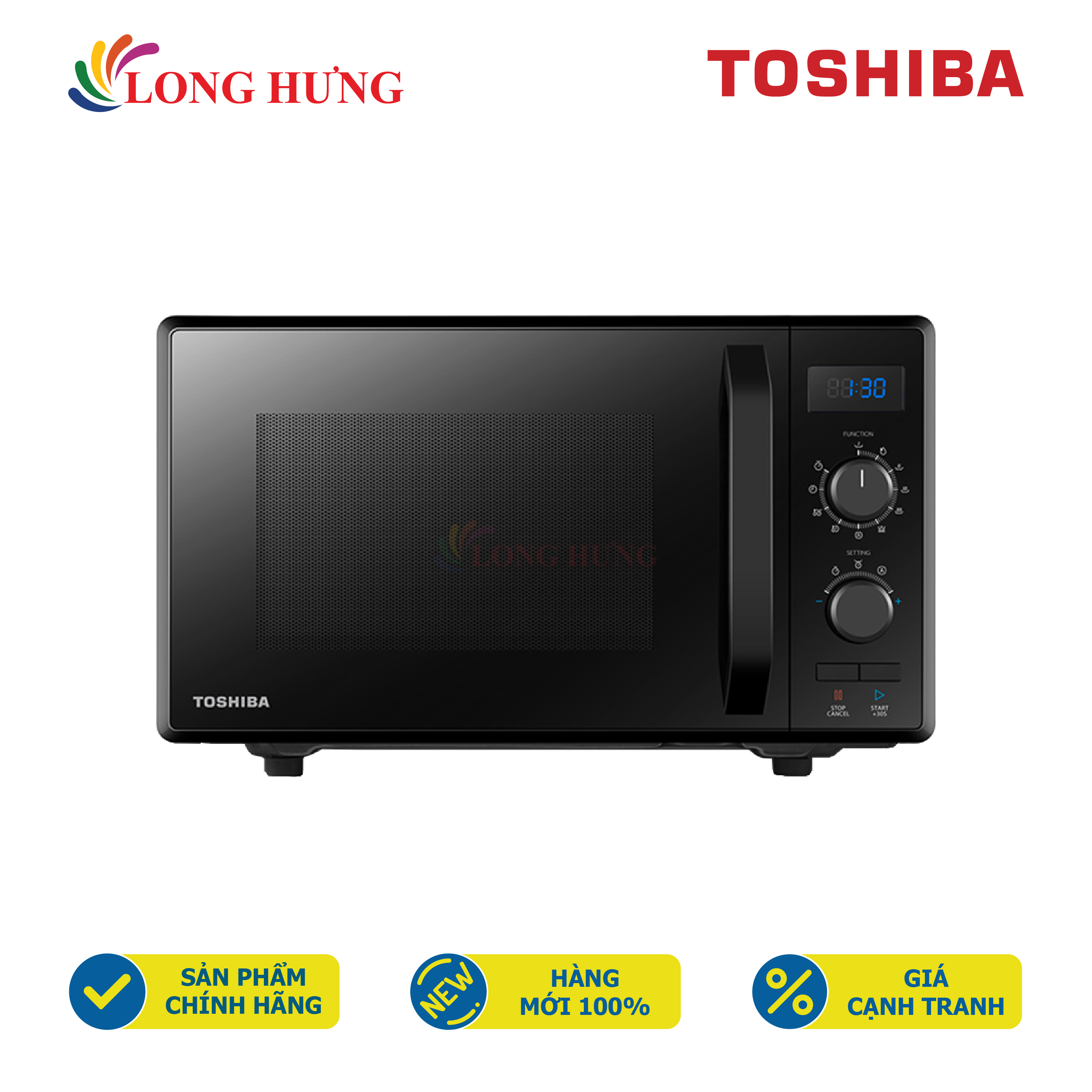 Lò vi sóng toshiba 24 lít mw2-ag24pc - hàng chính hãng - công suất 1000w, 4 chức năng nấu nướng, hẹn giờ tiện lợi