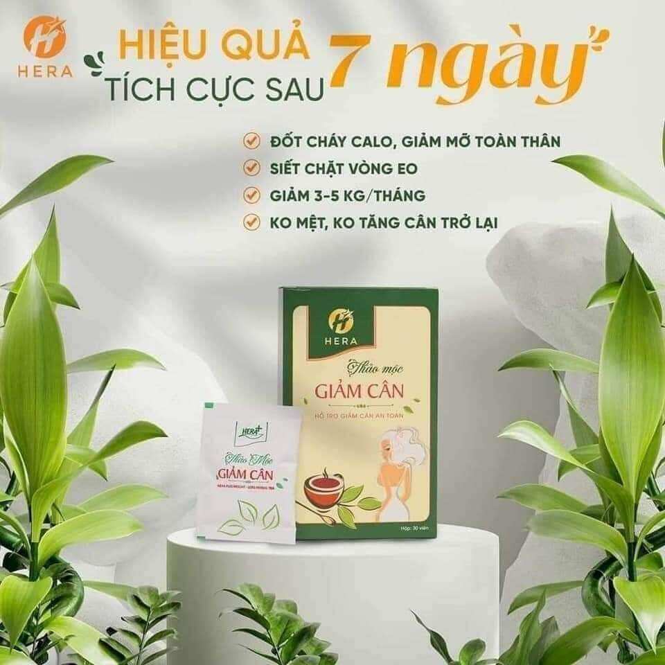 Thảo Mộc Giảm Cân Hera Plus Chính Hãng Giảm Nhanh Hiệu Quả Mới Hộp 30 Viên, Sản Phẩm không phải là Thuốc