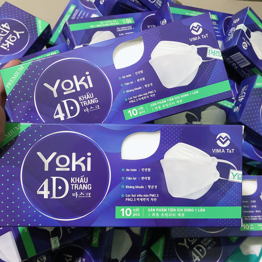 Hộp 10c khẩu trang yoki 4d chuẩn kf94