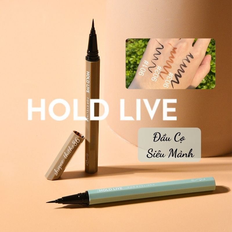 Bút Kẻ Mắt Dạ Siêu Mảnh Lâu Trôi HOLD LIVE Superfine Natural Eyeliner