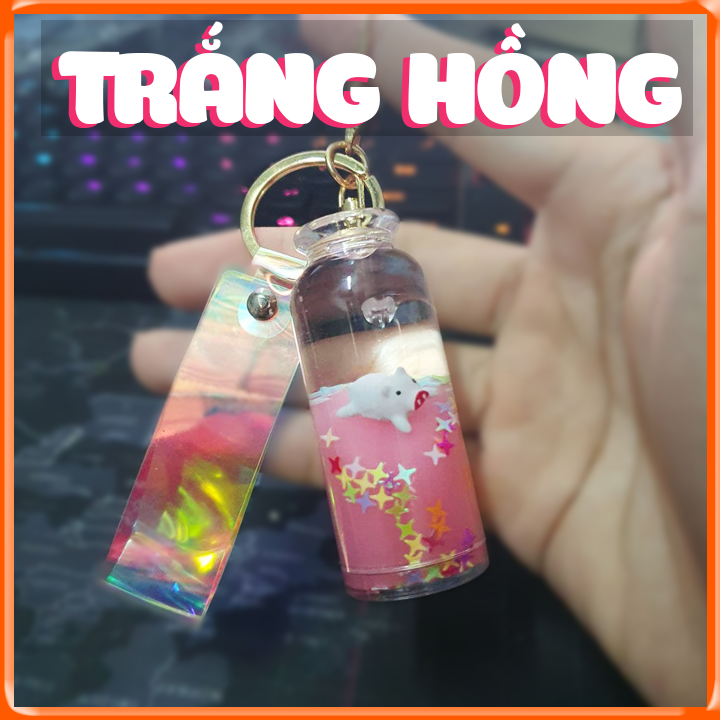 [HCM]Móc Khóa Heo Bơi Trong Bình Sữa Bản Đặc Biệt Hot Trend