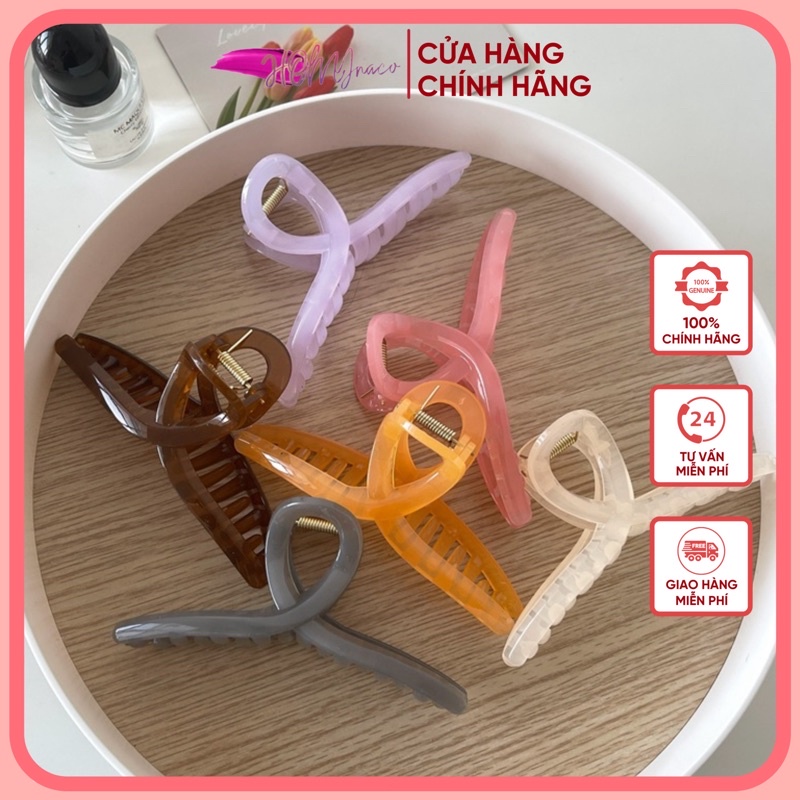 Cào tóc chéo dấu ngoặc nhựa ánh ngọc Luxury Style nhiều màu