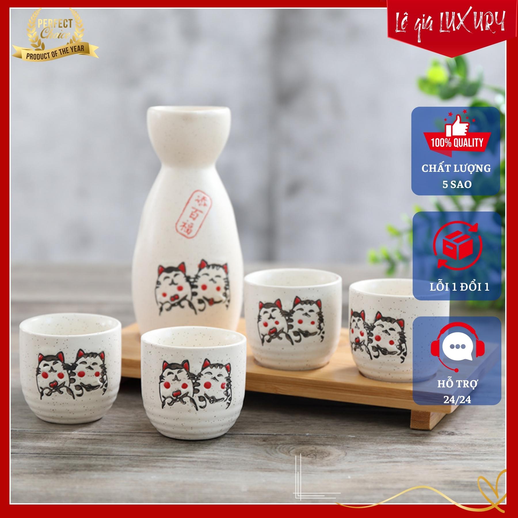 Bộ bình rượu gốm sứ phong cách Nhật Bản Cổ Điển, Bộ bình rượu Sake cao cấp