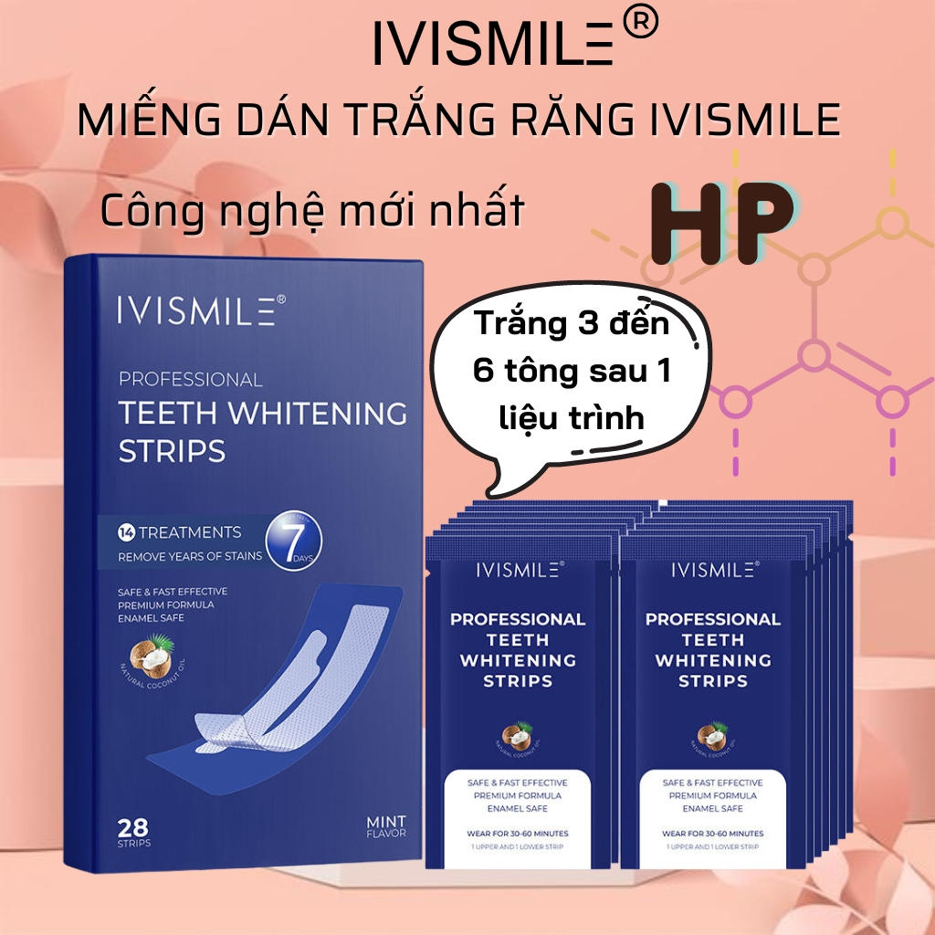 Mếng Dán Trắng Răng Ivismile, Công Thức Làm Trắng Độc Quyền HP ,Làm Trắng Răng An Toàn Sau 30p, Không Gây Ê Buốt