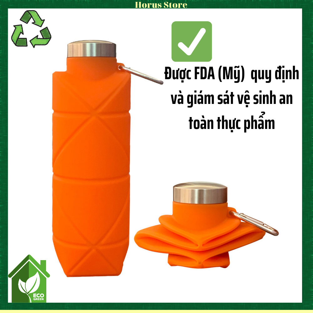 Bình Nước Gym Gấp Gọn Silicon 700ml Cao Cấp Cầm Tay Thông Minh Dễ Mang Đi Du Lịch Dã Ngoại - 6