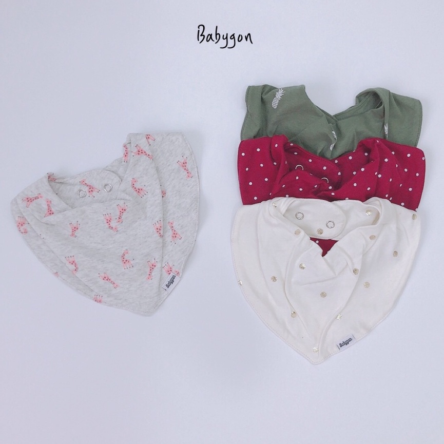 Yếm Cho Bé Đeo Cổ Có Cúc Bấm Từ Sơ Sinh Đến 36m+ - Babygon