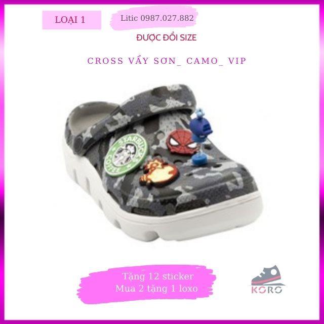 ☄  [MASTV1768 Hoàn 100  Max 5K Đơn 0Đ]Dép cross ràn ri vảy sơn - Đế lượn sóng - Sục cross bít đầu DUV09