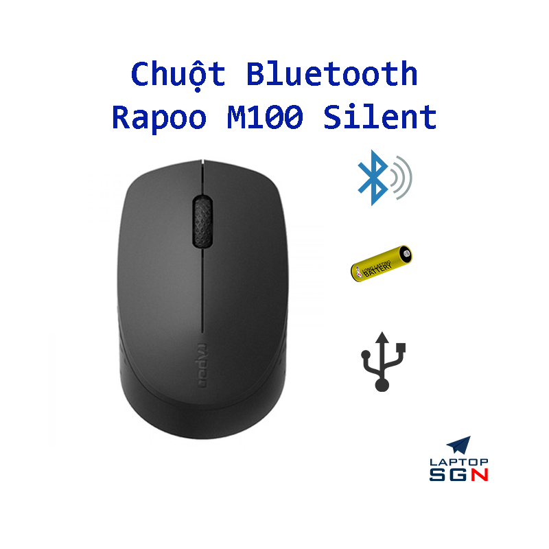 Chuột Không Dây Rapoo M100G Silent - Bluetooth - Nhỏ gọn, trẻ trung - Phù hợp với người dùng văn phòng