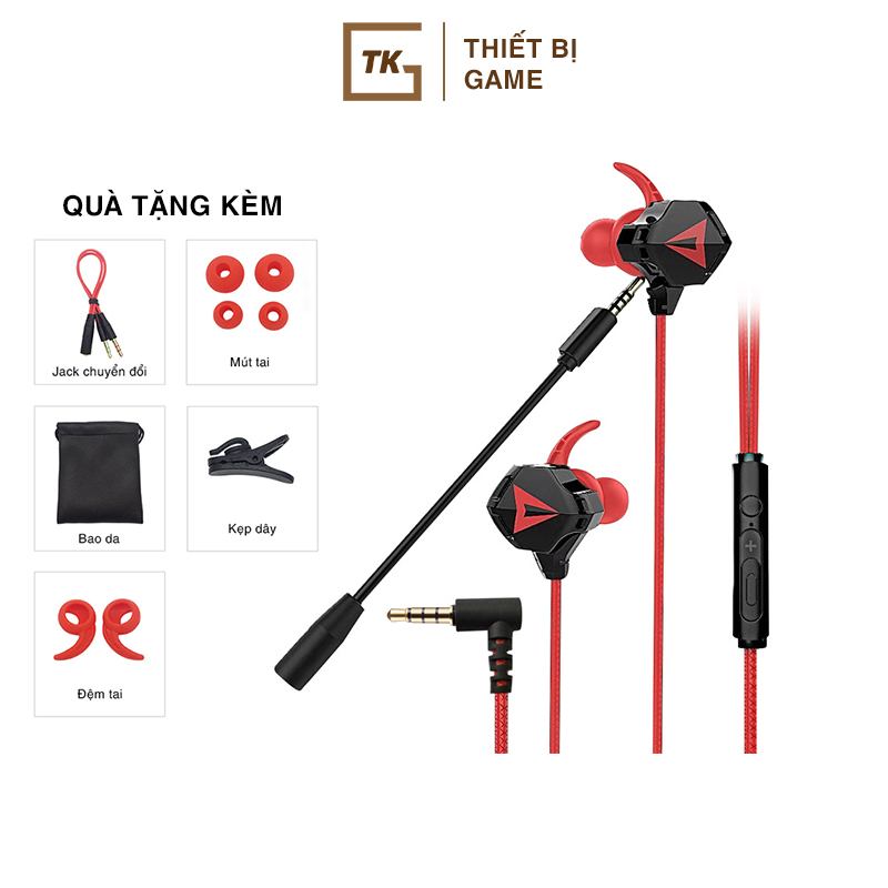 Tai nghe chơi game G901 | Tai nghe nhét tai gaming có mic rời xoay 360°