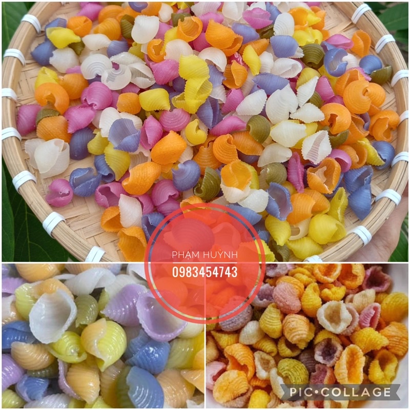 Nui sò ngũ sắc gói 300gr hoàn toàn từ màu tự nhiên
