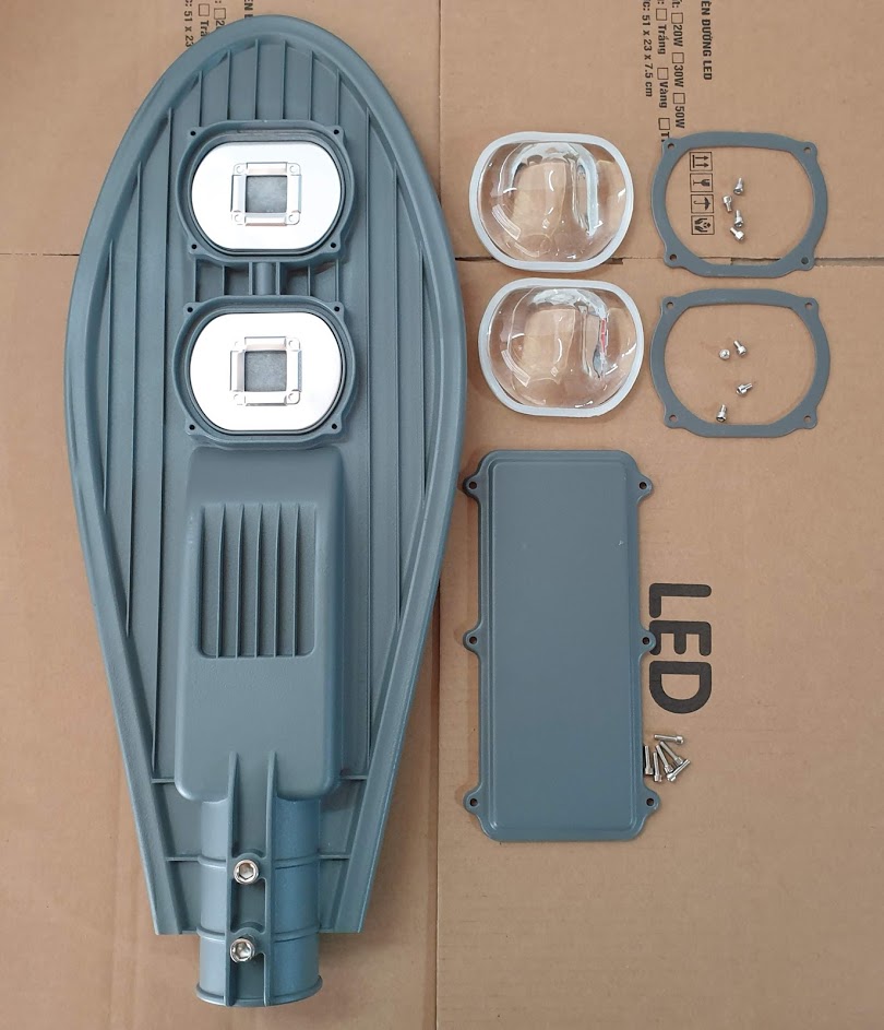 Vỏ đèn đường lá 100W loại 2 mắt led