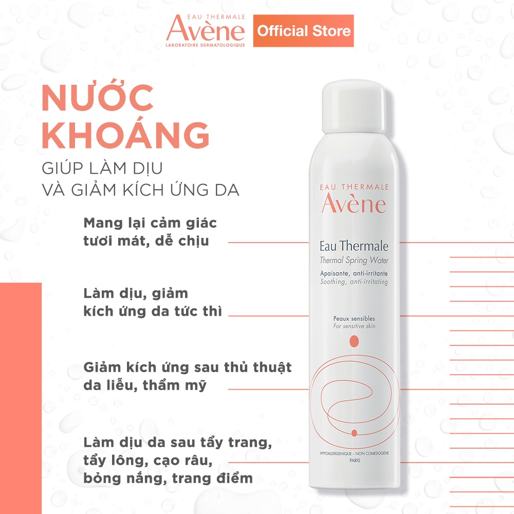 Nước xịt khoáng cấp ẩm và làm dịu da avène thermal spring water
