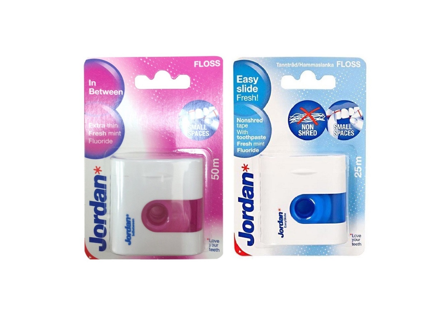 Chỉ Nha Khoa siêu mỏng cho răng khít Jordan In Between/Easy Slide Dental Floss 50m