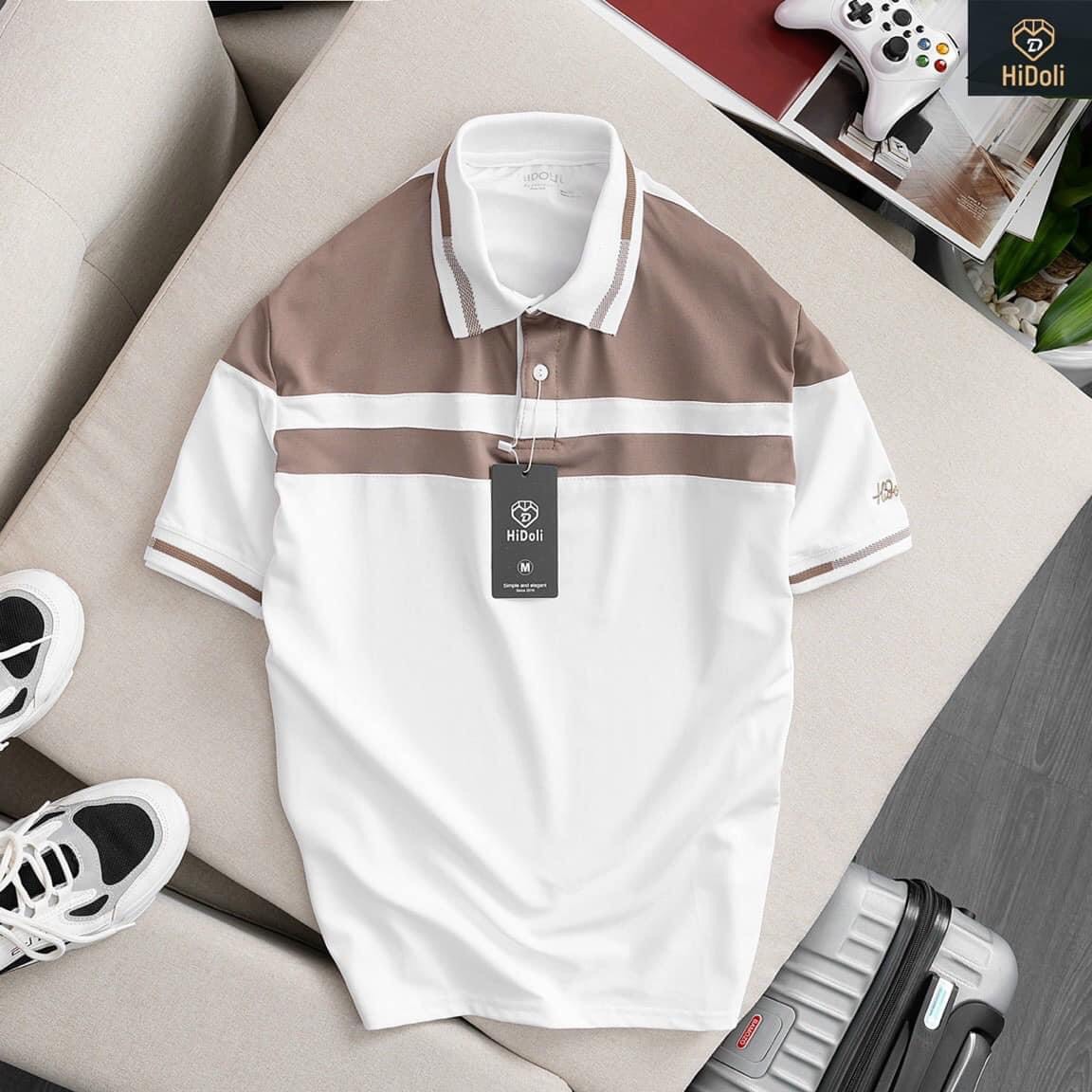 Áo polo nam ngắn tay có cổ phối màu trẻ trung lịch sự phong cách hàn quốc