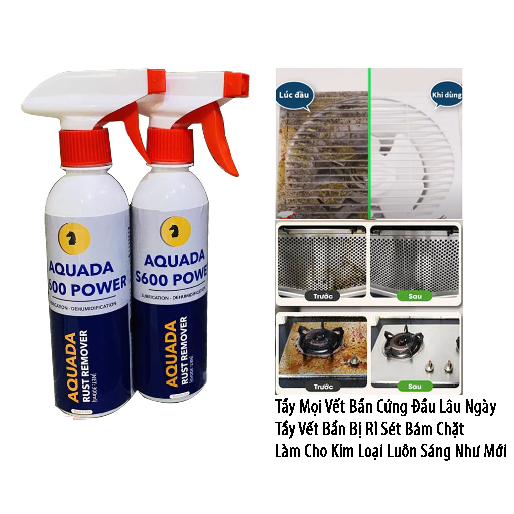 Dung Dịch Nước Xịt Tẩy Rửa Nhà Bếp,Đồ Dùng Aquada S600 Power.Đánh Bay Mọi Vết Bẩn Bề Mặt Lâu Ngày, Tẩy Mọi Đồ Dùng Lâu Ngày Sáng Như Mới, Tẩy Rửa Nhà Bếp Nhà Vệ Sinh,Phòng Tắm- Các Dụng Cụ Bị Rỉ Sét Trong Gia Đình