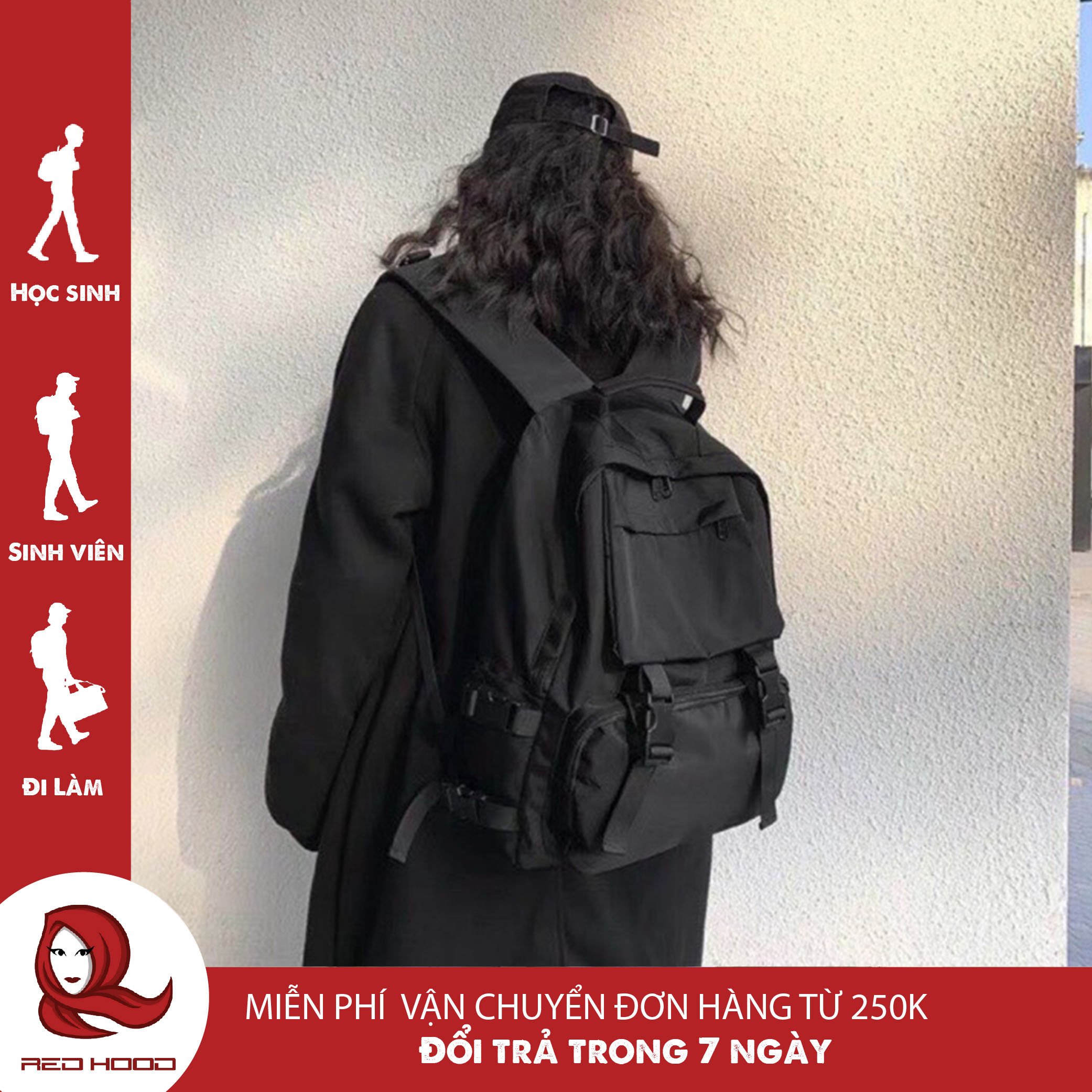 Balo thời trang nam nữ Balo đi học cao cấp REDHOOD