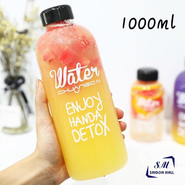 Bình thủy tinh DETOX PONGDANG cao cấp 1000ml CHAI THỦY TINH 1 LÍT