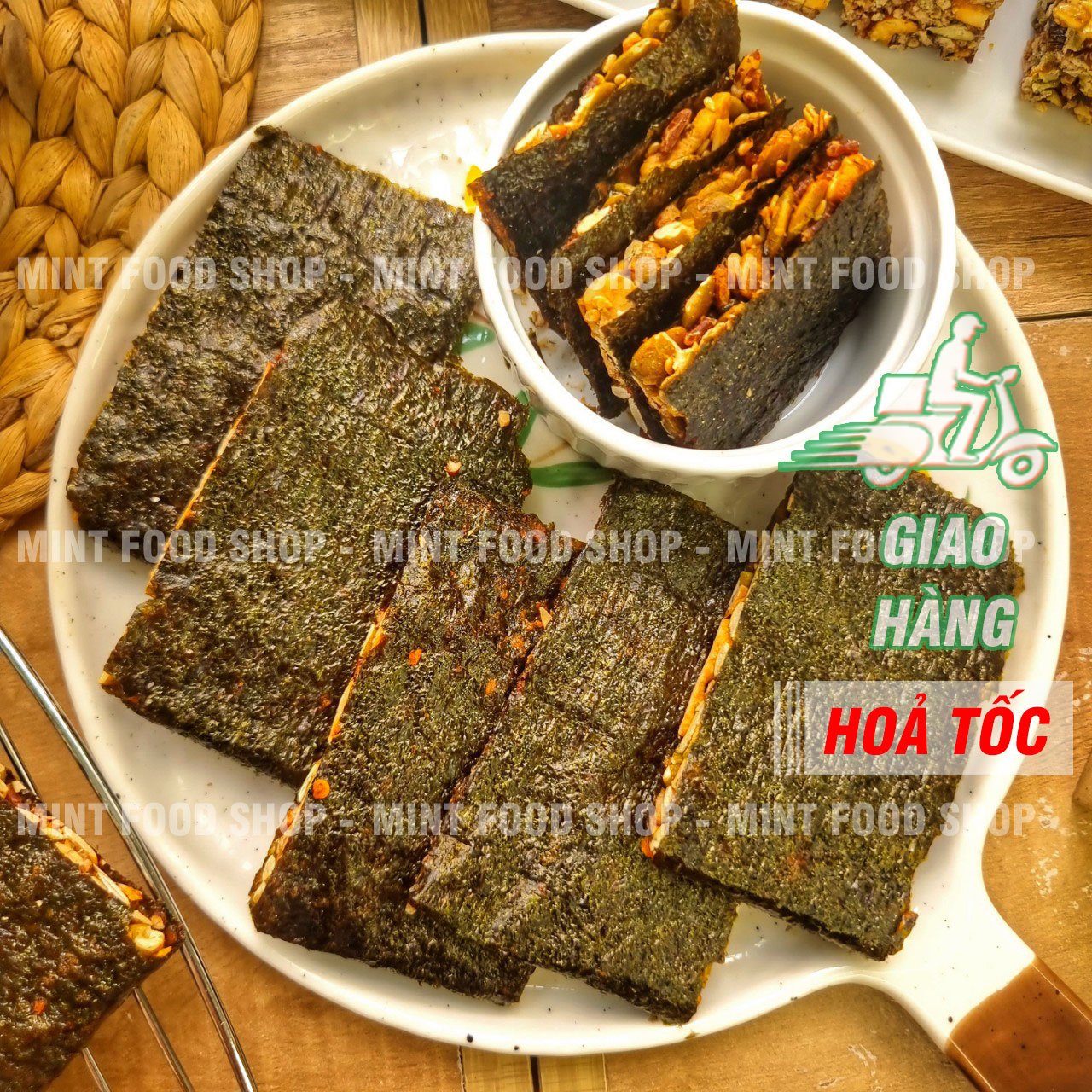 Rong Biển Kẹp Hạt Dinh Dưỡng - Snack Rong Biển HQ Túi 500gram -Túi 250gram