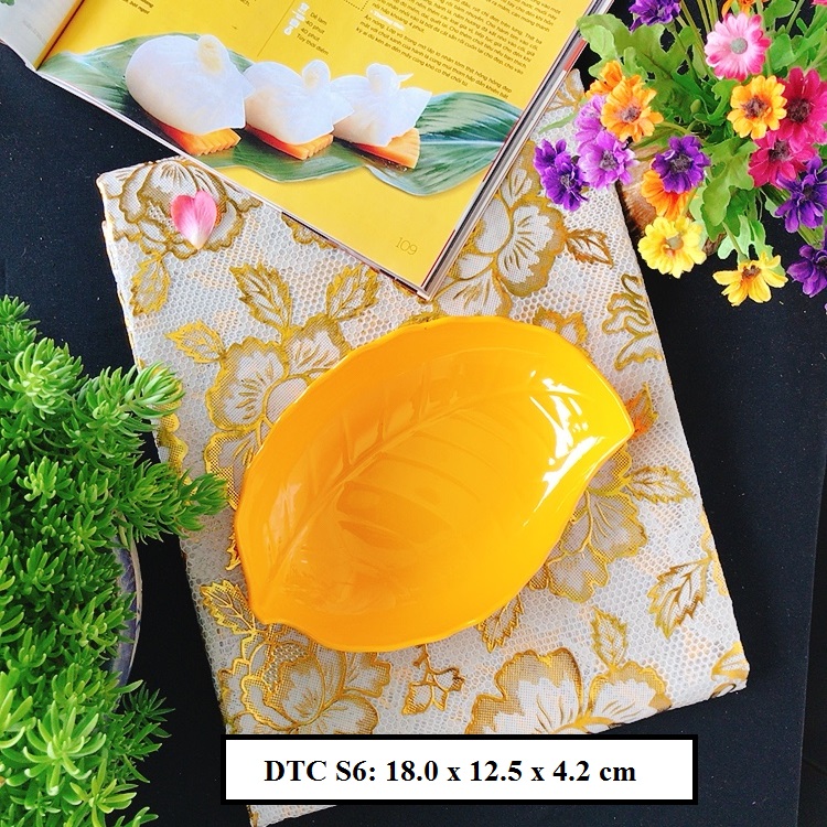 Dĩa lá nhựa melamine nhiều màu dtc s6