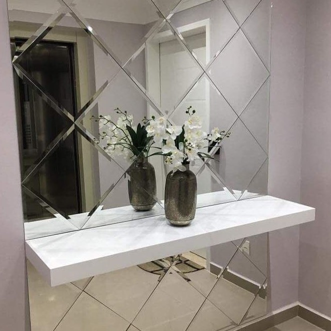 10 tấm Gương ghép nghệ thuật  gương dán tường gương trang trí gương quả trám