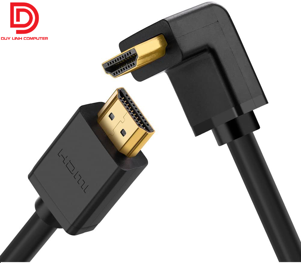 Dây cáp hdmi tròn dài 5m bẻ xuống góc vuông 90 độ ugreen 10175