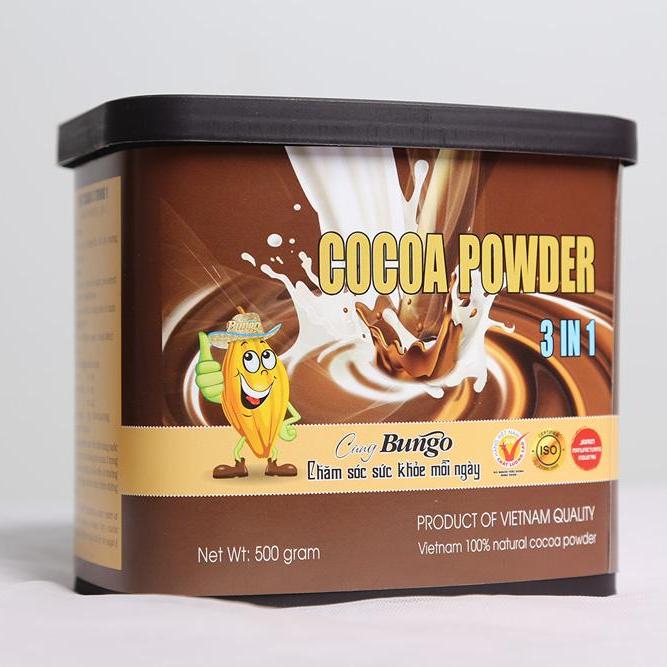 Bột cacao Bungo 3 in 1 pha sẵn tiện lợi	tốt cho sức khỏe - Hộp 500g