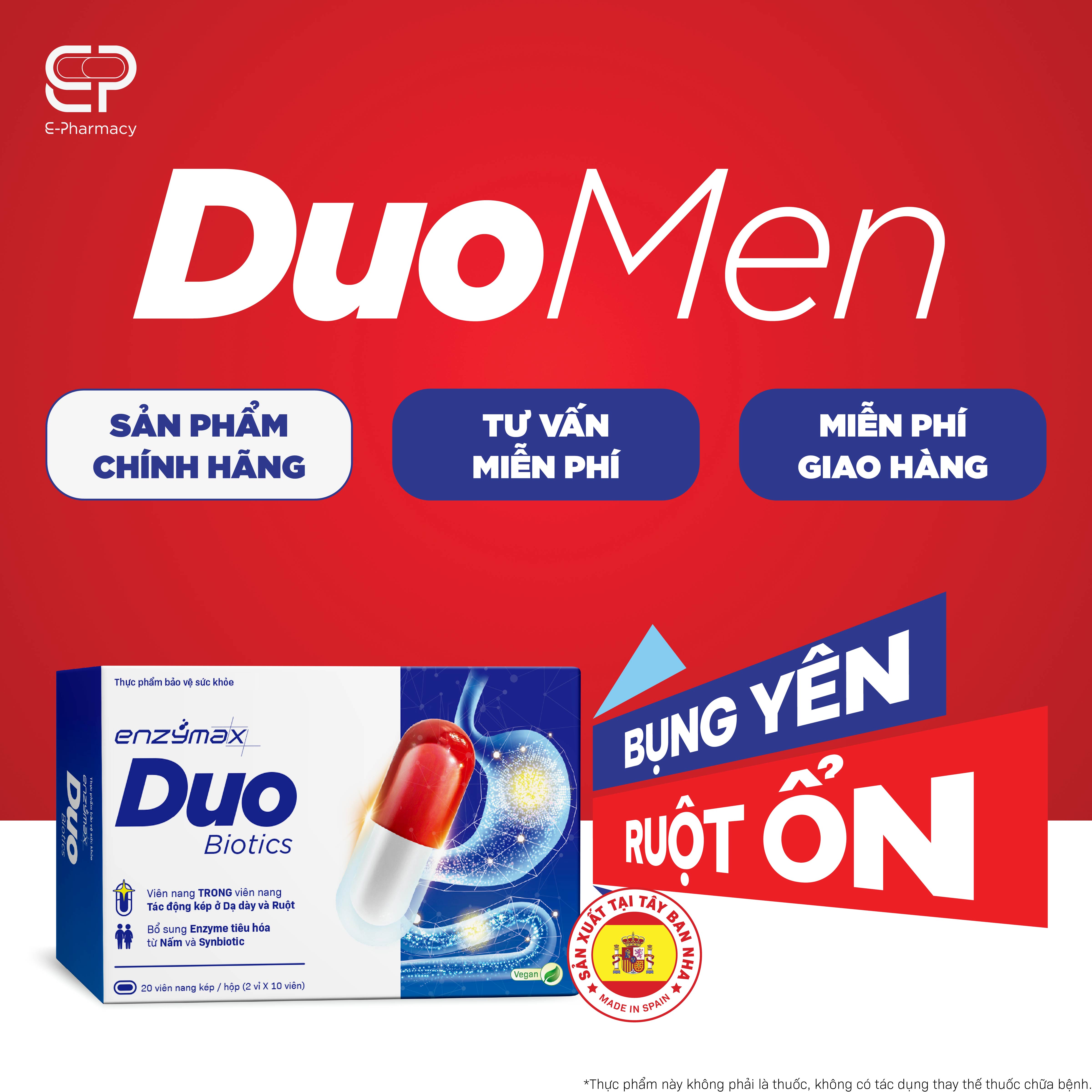 Viên Nang Kép Hỗ Trợ Tiêu Hoá Enzymax Duo Biotics (Hộp 20 Viên)