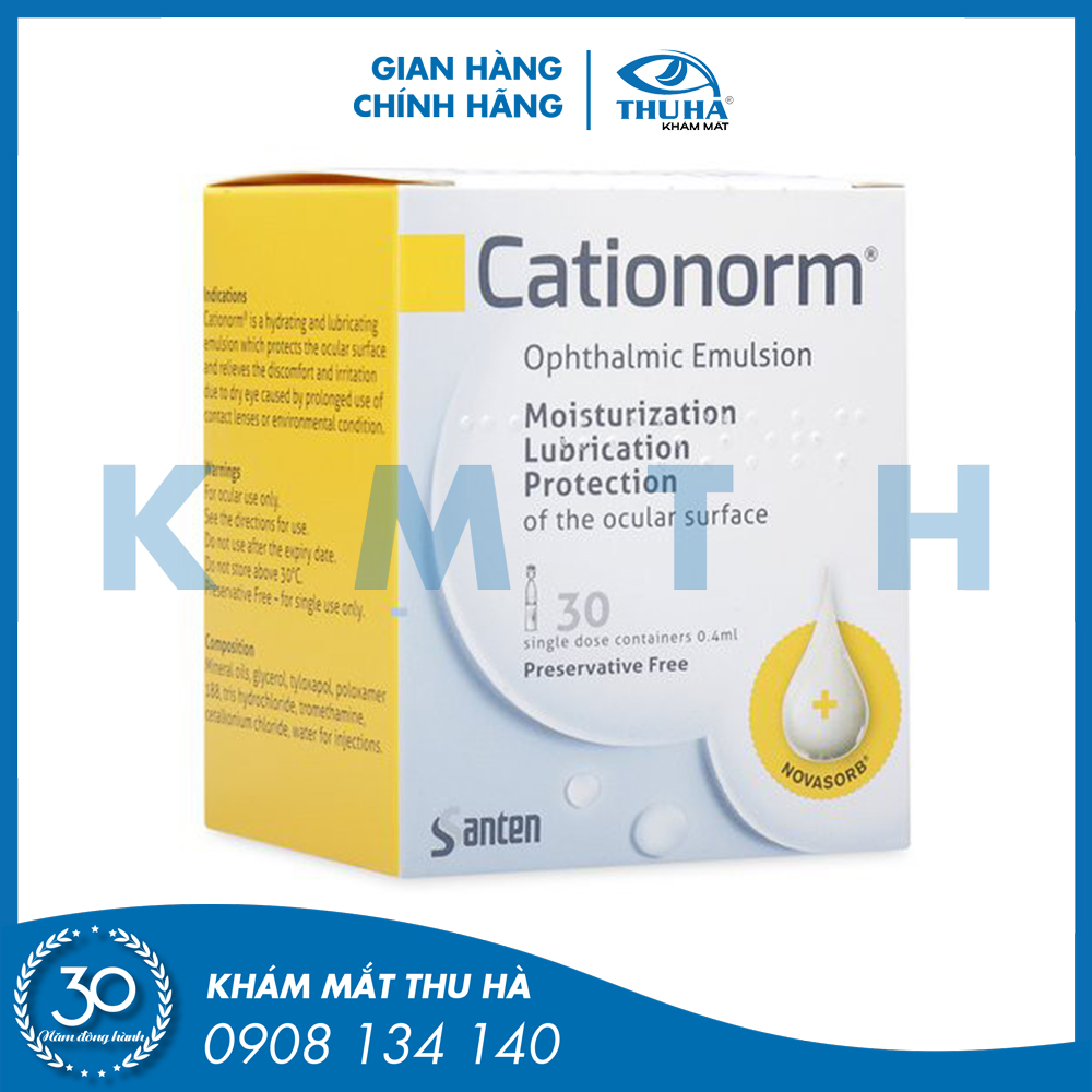 Nhũ tương nhỏ mắt, ống đơn liều cationorm® - pháp