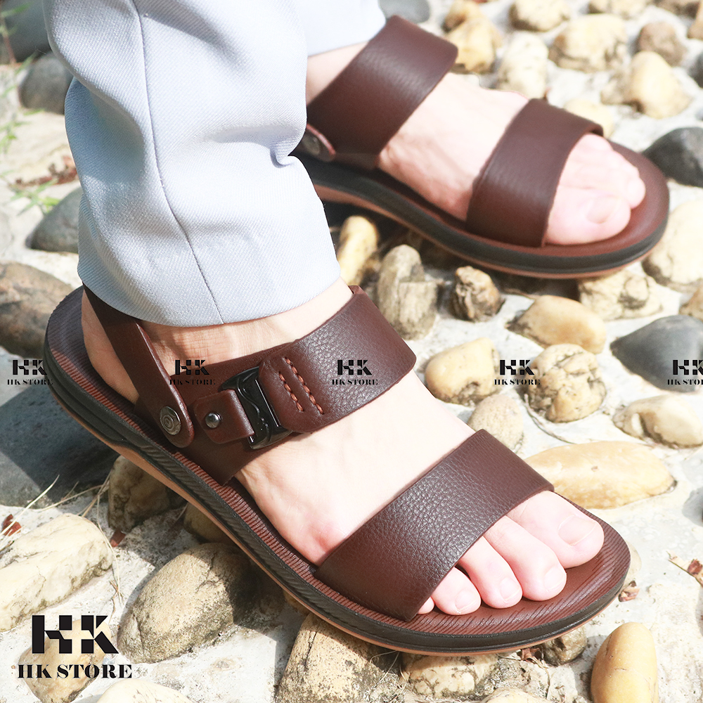 Sandal nam da bò- dép nam da bò bảo hành 12 tháng