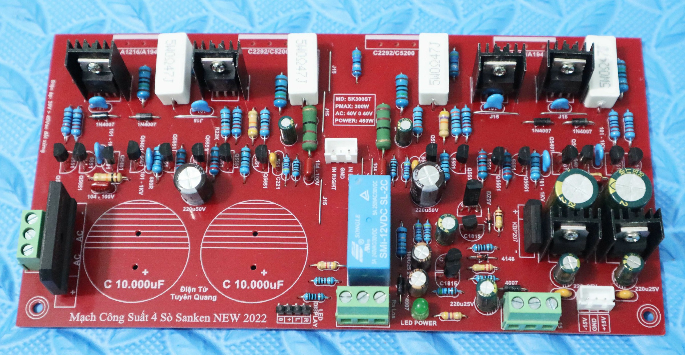 Mạch công suất 4 sò sanken 2 kênh stereo liền nguồn tiếng cực hay